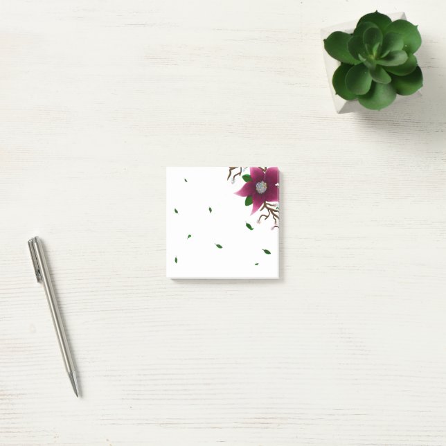 Notas Post-it® Flor y hojas que caen caprichosas (Oficina)