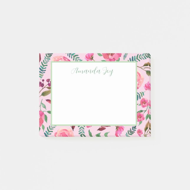 Notas Post-it® Flora acuarela (Anverso)