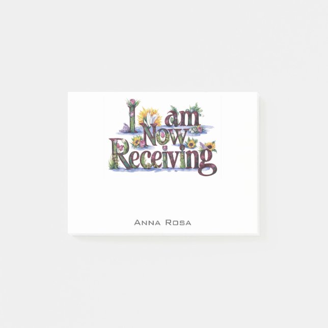 Notas Post-it® *~* Floral 21 AHORA RECIBO Manifestación AP85 (Anverso)