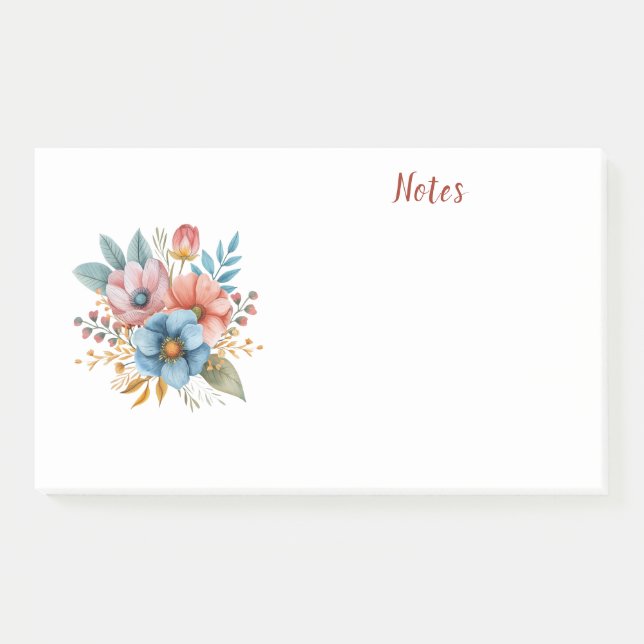 Notas Post-it® Floral acuarela (Anverso)