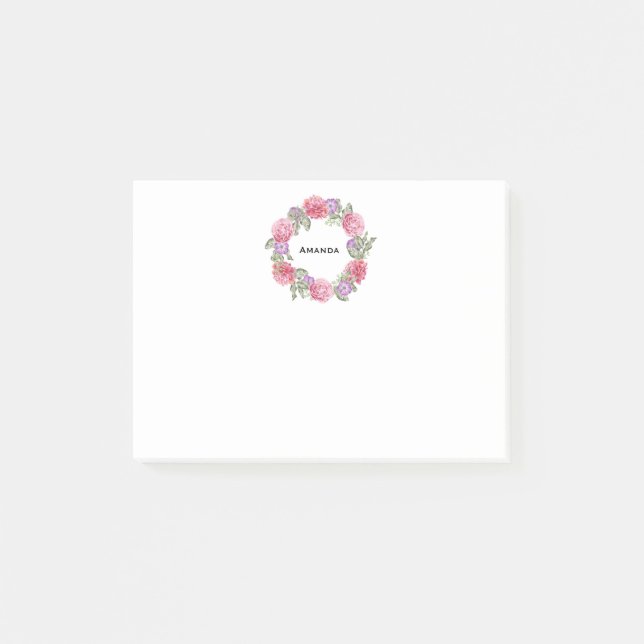 Notas Post-it® Floral acuarela personalizada (Anverso)