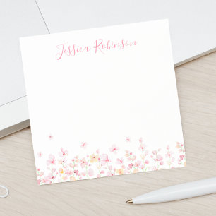 Notas Post-it® Floral acuática rosa personalizada