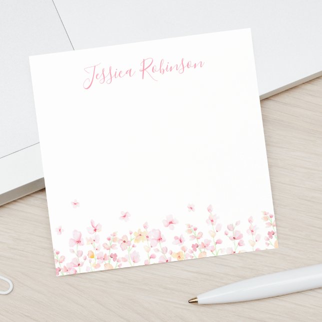 Notas Post-it® Floral acuática rosa personalizada (Subido por el creador)