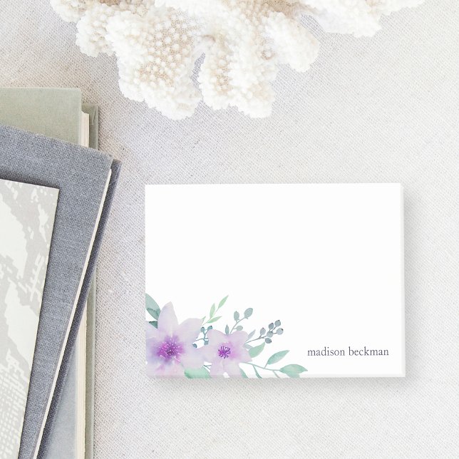 Notas Post-it® Floral acuática violeta y salada (Subido por el creador)