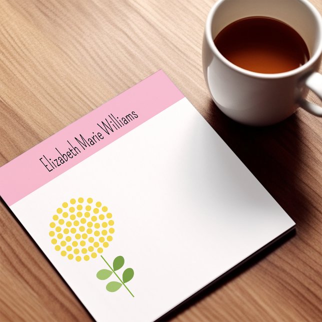 Notas Post-it® Floral amarilla rosa personalizada (Subido por el creador)