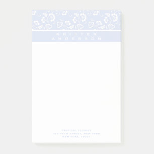 Notas Post-it® Floral azul francesa