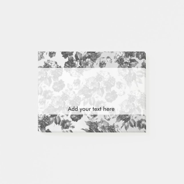Notas Post-it® Floral blanca rústica botánica (Anverso)