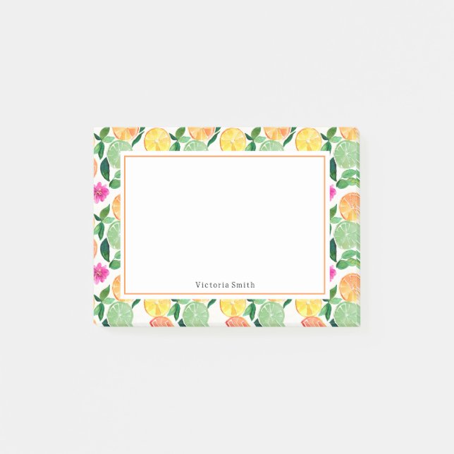 Notas Post-it® Floral Citrus Naranja Lemon Lime Grapefruit (Anverso)