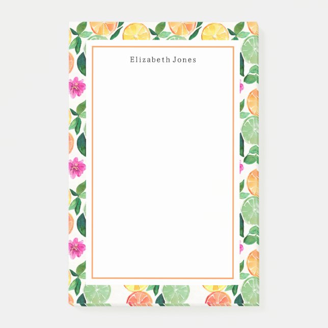Notas Post-it® Floral Citrus Naranja Lemon Lime Grapefruit (Anverso)