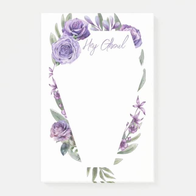 Notas Post-it® Floral Coffin Invitation Business Cards (Anverso)