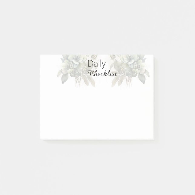Notas Post-it® Floral Daily Checklist Sticky Notes (Anverso)
