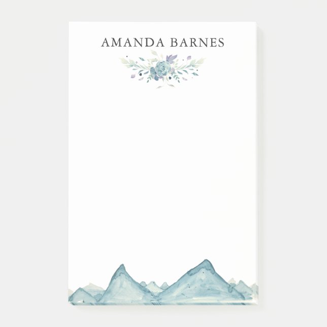 Notas Post-it® Floral de invierno acuarela (Anverso)