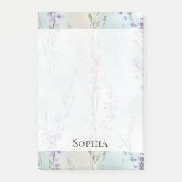 Notas Post-it® Floral de lavanda morada romántica