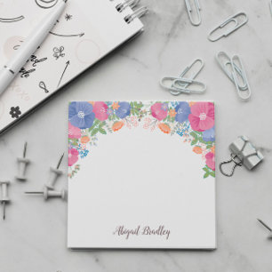 Notas Post-it® Floral de Naranja púrpura rosa - Añadir nombre