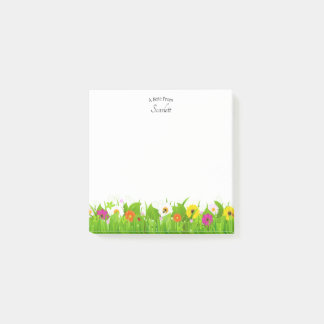 Notas Post-it® Floral de nombre personalizado