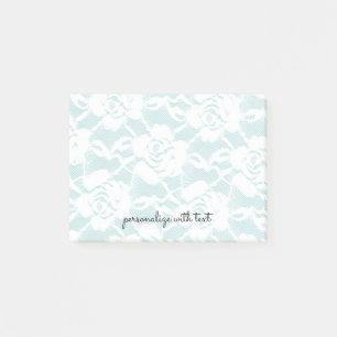 Notas Post-it® Floral de Rosas de encaje blanco Mint