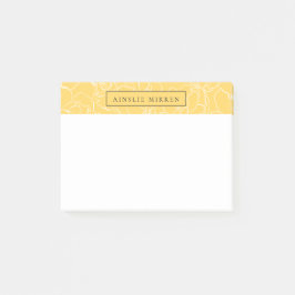 Notas Post-it® Floral del amarillo del prado simplemente