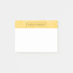 Notas Post-it® Floral del amarillo del prado simplemente