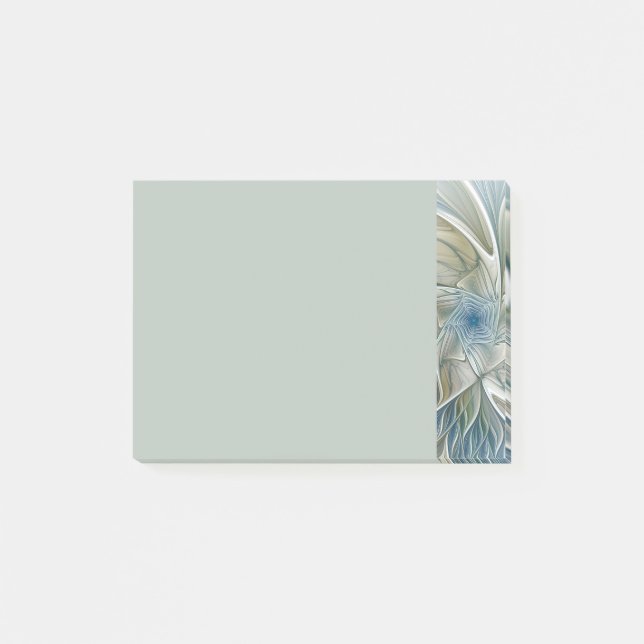 Notas Post-it® Floral Dream Pattern Abstract Blue Khaki Fractal (Anverso)
