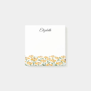 Notas Post-it® Floral Golden Black-Eyed Susan Watercolor Elegante