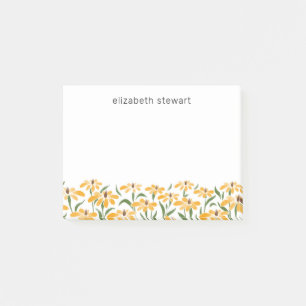 Notas Post-it® Floral Golden Black-Eyed Susan Watercolor Elegante