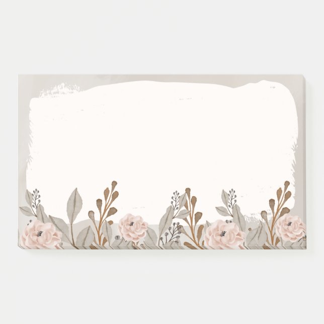 Notas Post-it® Floral Neutral Brown Tan (Anverso)