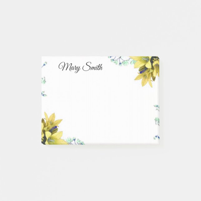 Notas Post-it® Floral personalizada (Anverso)
