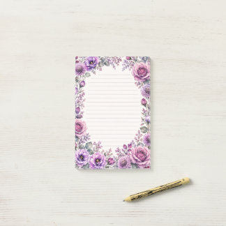 Notas Post-it® Floral Purpura.