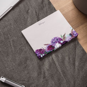 Notas Post-it® Floral púrpura moderna personalizada