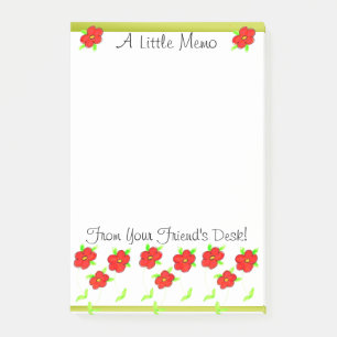 Notas Post-it® Floral roja con cal