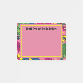 Notas Post-it® Floral rosa para hacer lista personalizada