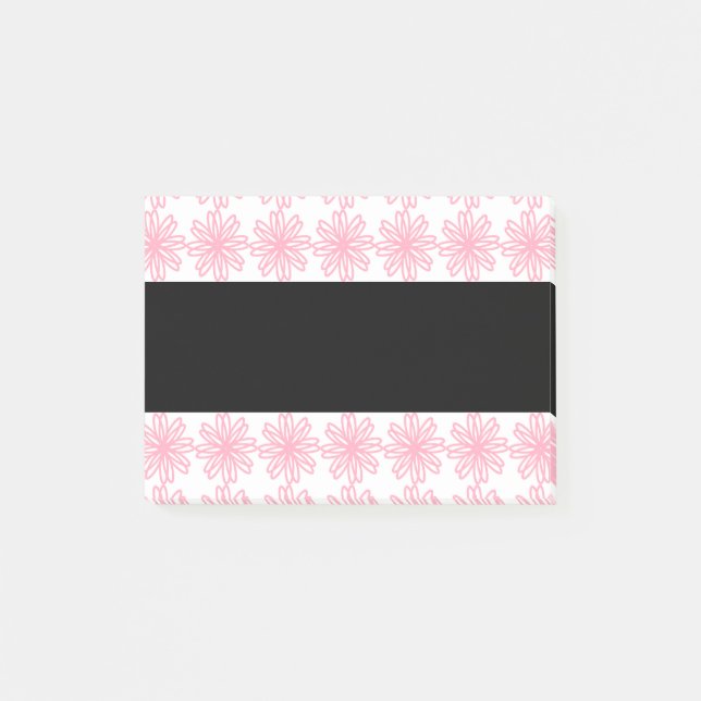 Notas Post-it® Floral rosa y negra personalizada (Anverso)