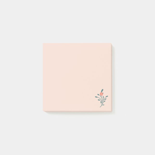 Notas Post-it® Floral Teal Botánico Rubor (Anverso)