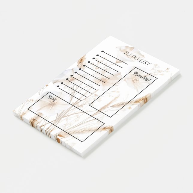 Notas Post-it® Floral To-Do List (En perspectiva)