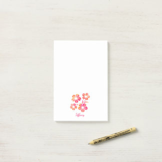 Notas Post-it® Floral watercolor pink yellow custom saturated