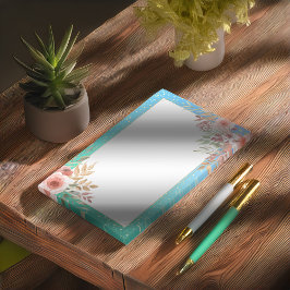 Notas Post-it® Floral Wedding Ducha Verde azulado Oro Confetti Po