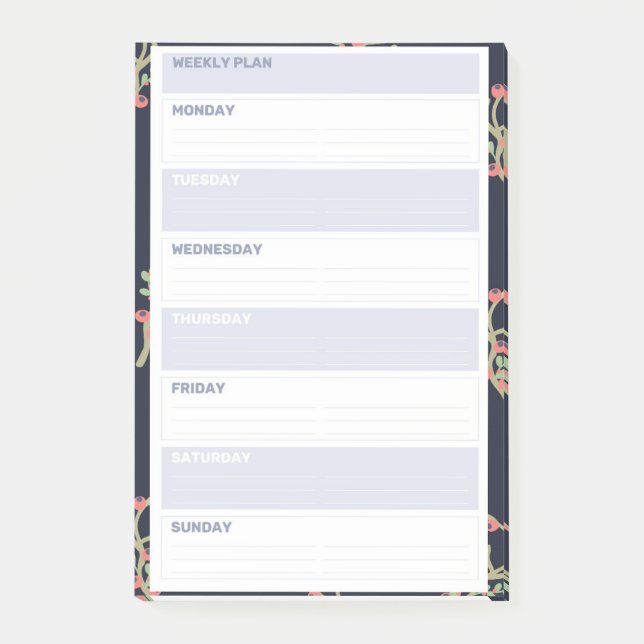 Notas Post-it® Floral Weekend Planner Style (Anverso)
