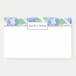 Notas Post-it florales de Hydrangea azul personali