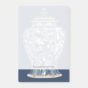 Notas Post-it® Florero azul y blanco de la porcelana por el