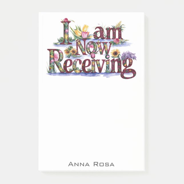 Notas Post-it® *~* Flores 23 AHORA RECIBO Manifestación AP85 (Anverso)