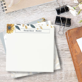 Notas Post-it® Flores acuarela azules y dorados personalizables