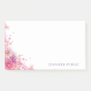 Notas Post-it® Flores acuáticas Rosas elegante plantilla moderna