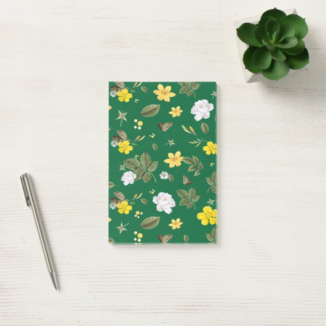 Notas Post-it® Flores amarillas y rosas blancas 6 (Oficina)