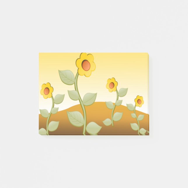 NOTAS POST-IT® FLORES AMARILLOS (Anverso)