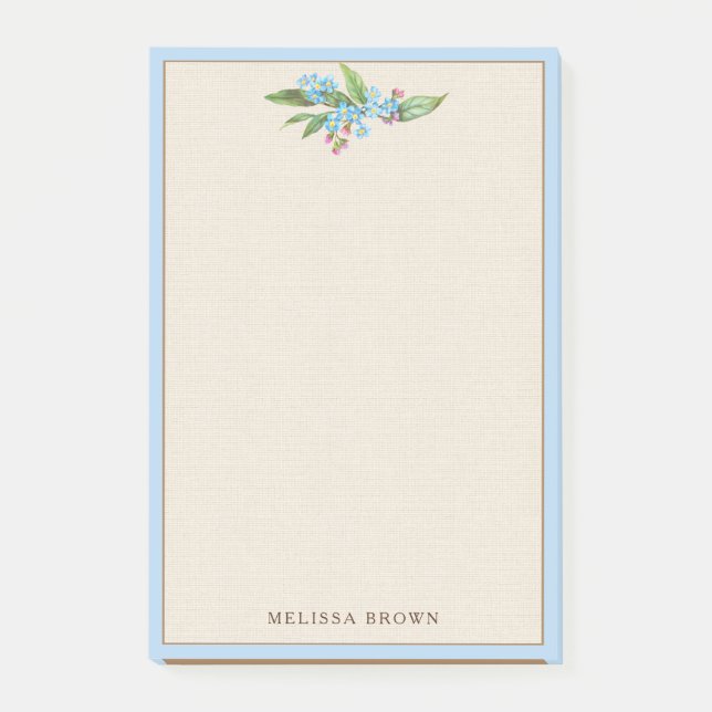 Notas Post-it® Flores azul-nómadas-no-raspadas (Anverso)