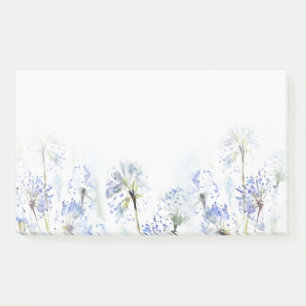 Notas Post-it® Flores azules de verano, boceto acuático