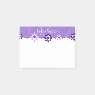 Notas Post-it® Flores blancas púrpuras caprichosas personalizada