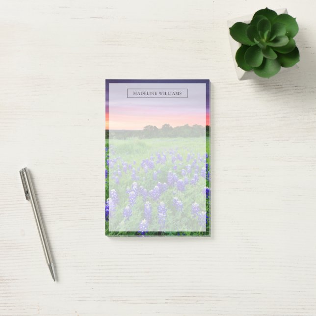 Notas Post-it® Flores | Bluebonnets en Sunset Texas (Oficina)