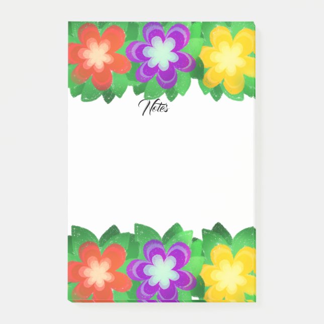 Notas Post-it® Flores botánicas tropicales (Anverso)