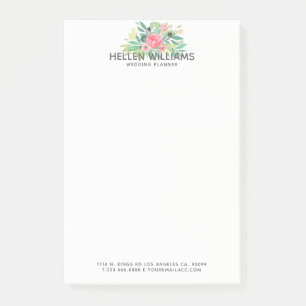 Notas Post-it® Flores Colores de agua Bouquet Pastel